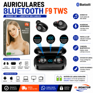 AURICULAR BTH-F9-5 TRUE WIRELESS EARBUDS