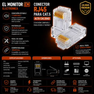 Conector RJ45 para Cat.5