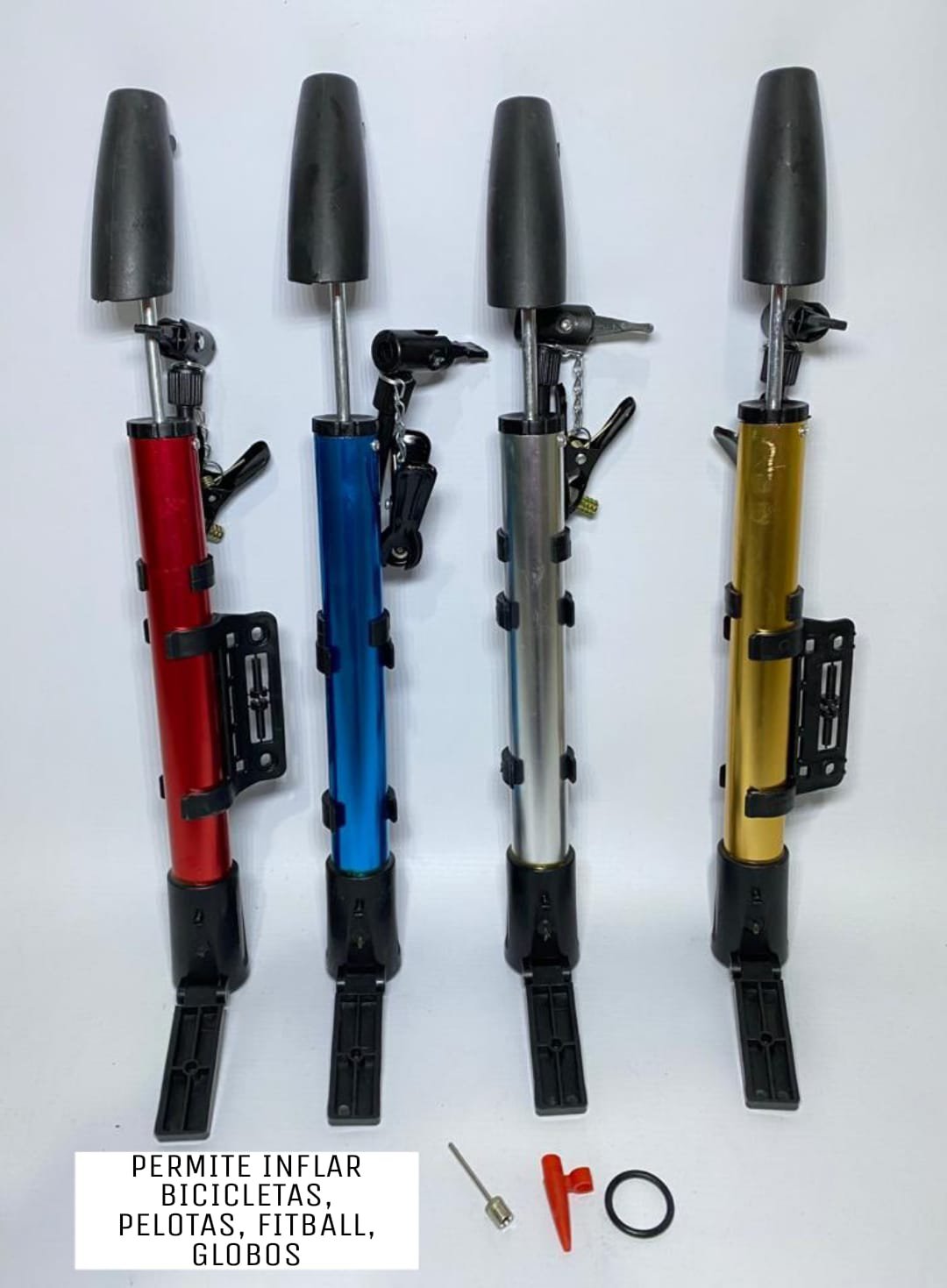 inflador multiuso bicicleta, pelotas