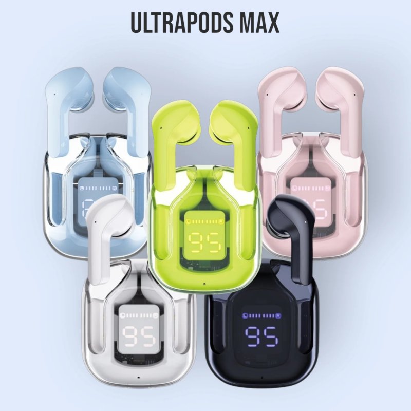 Auricular Bluetooth ultrapods max  ROSA GRIS AZUL