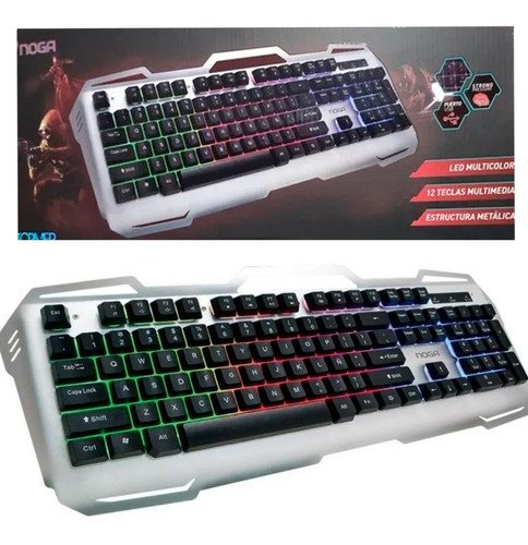 TECLADO MULTIMEDIA CON RGB NOGA NKB K10