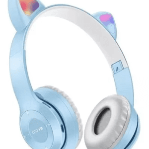 Auriculares inalámbricos Catear P47 celeste con luz LED