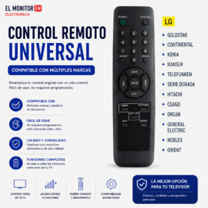 CONTROL REMOTO TV SERIE DORADA
