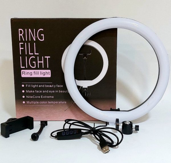 Aro De Luz De 10 Pulgadas (26cm) Con Soporte Para Celulares