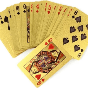 Mazo De Cartas Dorado Poker Doradas Naipes Baraja Oro Diseño