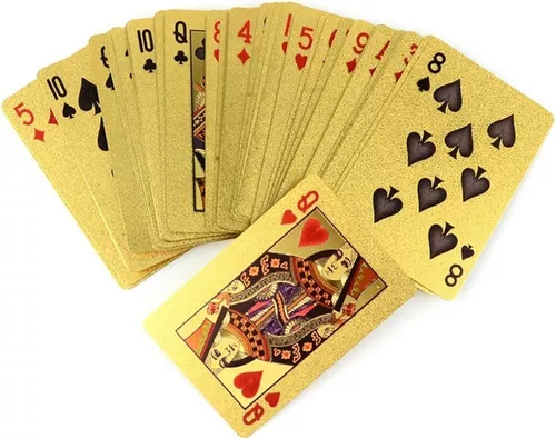 Mazo De Cartas Dorado Poker Doradas Naipes Baraja Oro Diseño