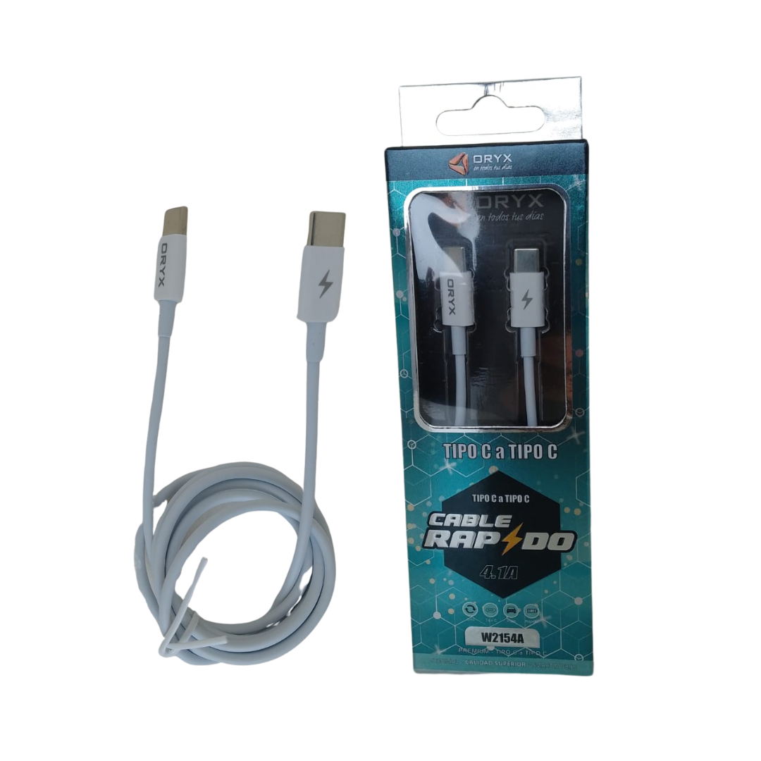 CABLE USB TIPO C A TIPO C GOMA ORYX