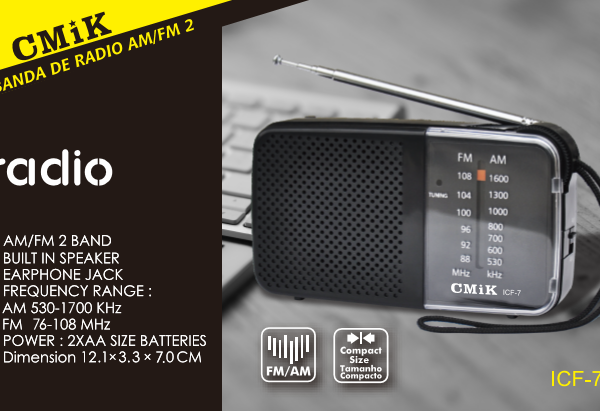 RADIO PORTABLE AM/ FM ICF 7