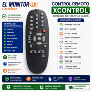 CONTROL REMOTO TV NOBLEX/ADMIRAL/AUDINAC 180 GENERICO