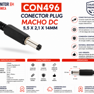 Ficha Pin 5.5mm 2.1 Alimentación 5v Dc