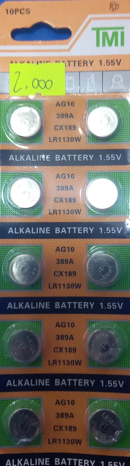 pila boton TMI ag10/389a/cx189 lr1130w 1.55v