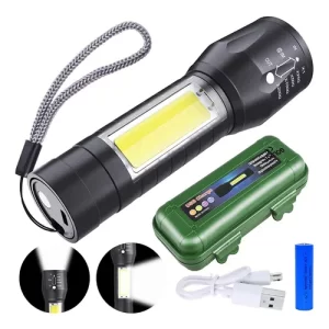 Linterna Tactica Led Usb Recargable Potente Zoom