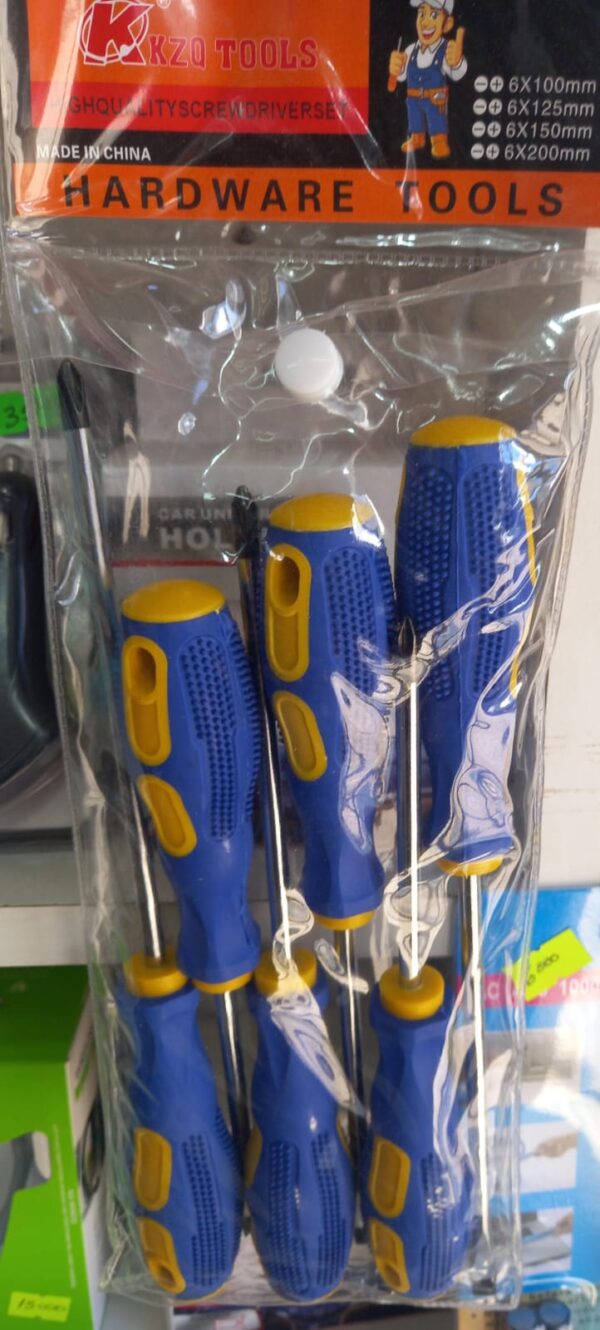 SET DESTORNILLADORES AZUL AMARILLO 3 PLANOS 3 PHILIPS KZQ TOOLS