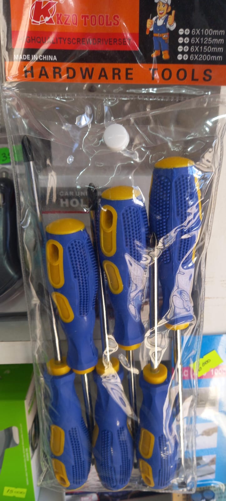 SET DESTORNILLADORES AZUL AMARILLO 3 PLANOS 3 PHILIPS KZQ TOOLS