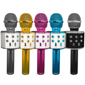 microfono karaoke dorado souno