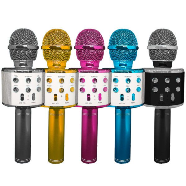 microfono karaoke dorado souno