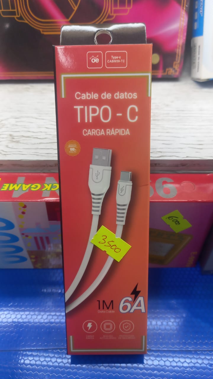CABLE USB TIPO C OE CARGA RAPIDA 1M 6.