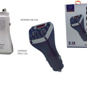CARGADOR DE AUTO TIME 3.1A CAR-53004