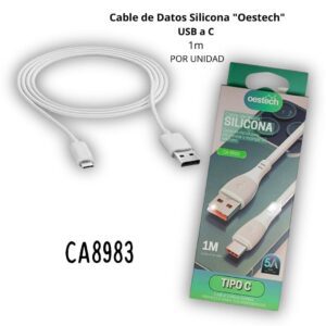 CABLE USB OESTECH CA-8983 TIPO C 1M 5.A + DATOS