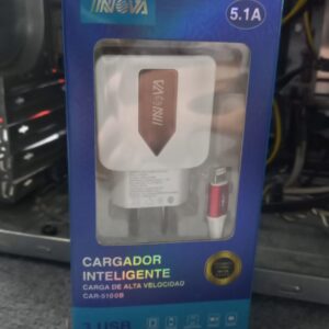CABEZAL + CABLE USB LIGHTNING INOVA 5.1A CAR-5100B 3 USB