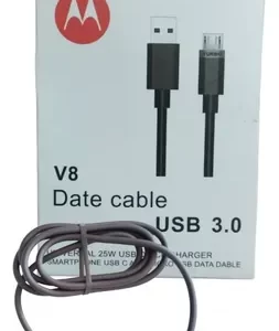 CABLE USB MOTOROLA USB NORMAL A USB TIPO V8 + DATO 3.0 COLOR NEGRO
