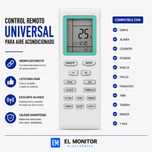 CONTROL REMOTO AIRE ACONDICIONADO VARIAS MARCAS