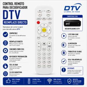 CONTROL REMOTO DECODIFICADOR UNIVERSAL DIRECTV