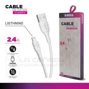CABLE SOUL IPHONE LIGHTNING A USB 2.4A CLASSIC