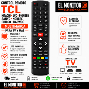 control smart tv Led Hitachi Tcl Rca