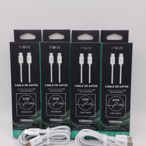 Cable Inova Tipo C 1 Metro 45W Carga Rápida USB-C Alta Resistencia