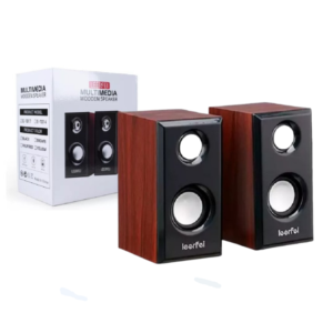 Parlante Multimedia Leerfei Wooden Speaker Madera Sonido Estéreo Diseño Elegante