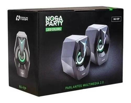 Parlantes Multimedia 2.0 Noga Party NG-92P Sonido Estéreo para PC USB