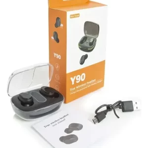 Audífonos Bluetooth True Wireless Y90 Negro Inalámbricos con Estuche de Carga