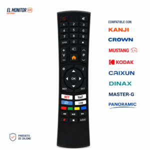 Control Remoto TV Compatible Kanji Crown Mustang Kodak Caixun Dinax Master-G Panoramic
