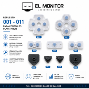 Set de Gomitas Rubber Joystick PS4 001 / 011 Repuesto Botones Conductivos