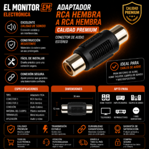 Adaptador hembra RCA a hembra RCA