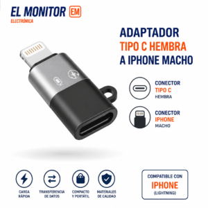 Adaptador Tipo C hembra a Iphone macho