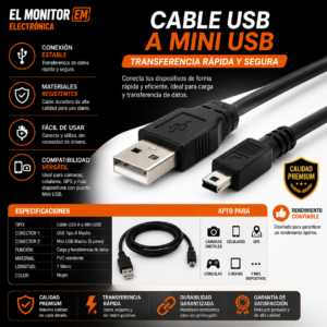 Cable USB a Mini USB c/fitro 1.5mts