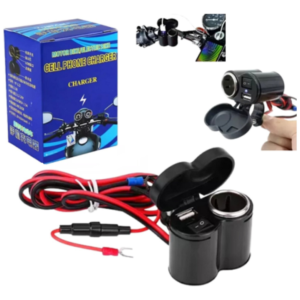 Encendedor y Cargador para Moto USB 12V Impermeable Doble Puerto