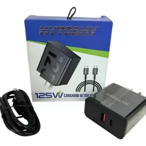 Cargador Hytoshi Tipo C 125W Carga Rápida Alta Potencia USB-C