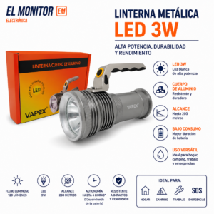 LINTERNA METALICA LED 3W