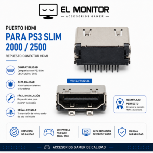 Puerto HDMI para PS3 Slim 2000 / 2500 Repuesto Conector HDMI