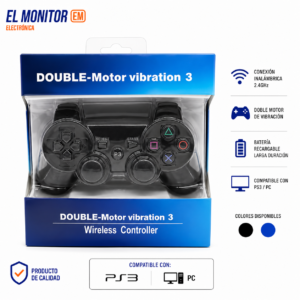 MANDO PS3 WIRELESS doubleshck negro,azul,blanco JOYSTICK