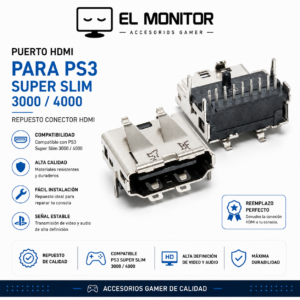 Puerto HDMI para PS3 Super Slim 3000 / 4000 Repuesto Conector HDMI
