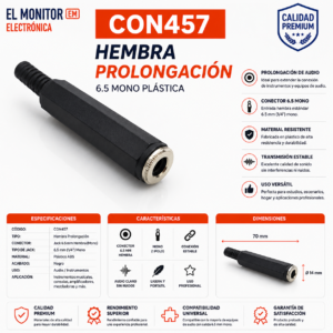 Hembra prolongación 6.5 mono plástica
