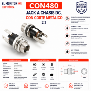 Conector DC Hembra 5.5x2.1mm Chasis