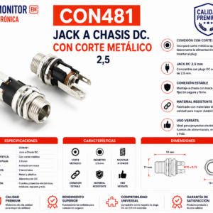 Conector DC Chasis Hembra 5.5*2.5mm