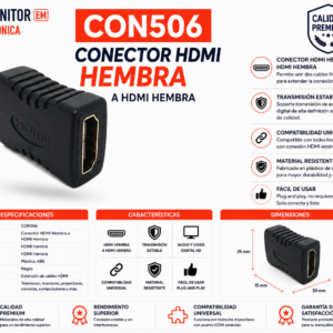 Conector HDMI hembra a HDMI hembra