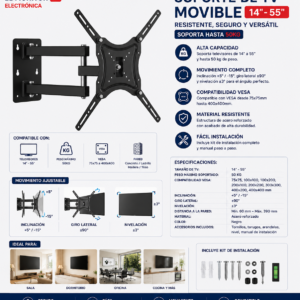 SOPORTE DE TV MOVIBLE 14-55 oe 50kg