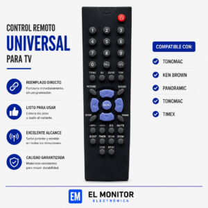 CONTROL REMOTO CHASIS TV-67 TONOMAC KEN BROWN PANORAMIC TIMEX